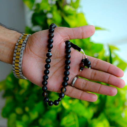 Black AQEEQ TASBEEH کالا عقیق تسبیح