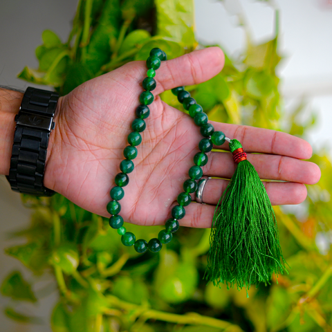 GREEN AQEEQ TASBEEH سبز عقیق تسبیح