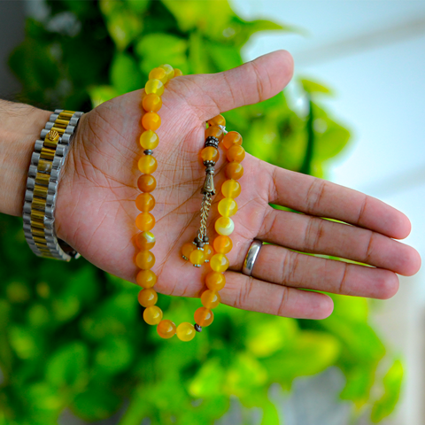 Yellow AQEEQ TASBEEH پیلا(زرد) عقیق تسبیح