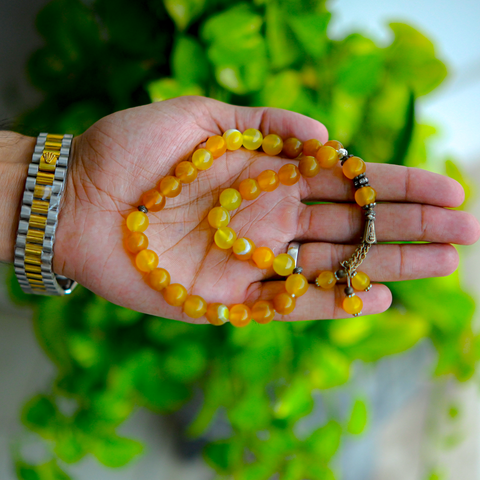 Yellow AQEEQ TASBEEH پیلا(زرد) عقیق تسبیح